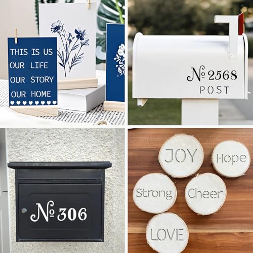 4 Pieces Metal Planner Stencil Journal Engraving Stencils Rustproof Small Letter Metal Stencils for Journaling (4 Count)