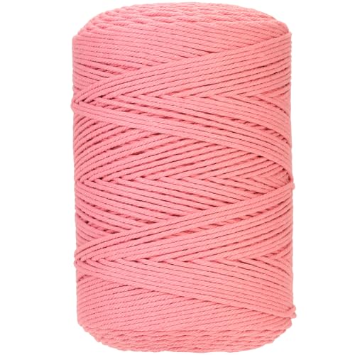 Macrame Cord 3mm x 546yards Natural Macrame Cotton Rope Colored Macrame Rope Soft Cotton Cord Macrame Supplies Craft Rope Macrame Yarn for Plant Hanger Wall Hanger Dreamcatcher