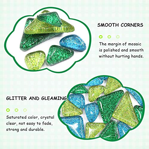 1 Pound Mixed Colors Shine Crystal Series Mosaic Tiles Assortment Kit (16 Ounce)