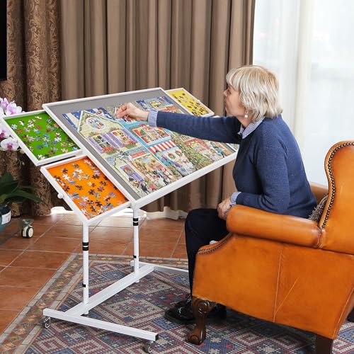 1000 Piece Jigsaw Puzzle Board Table with Drawers and Cover (1000 Count)