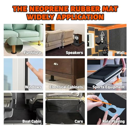 3 4''T x 12''W x 59''L Neoprene Sponge Foam Rubber Sheet Roll with Self