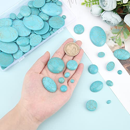84pcs Synthetic Turquoise Stone Cabochons (84 Count)