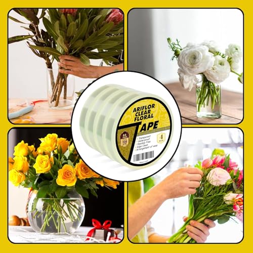 4Packs Clear Floral Tape (720 Foot)