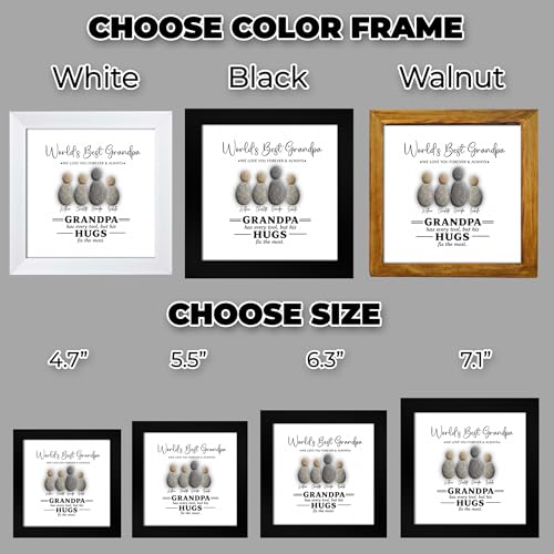 Personalized Grandpa Pebble Art Wooden Frame Sign