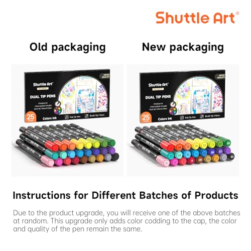 Dual Tip Brush Markers 25 Colors Water