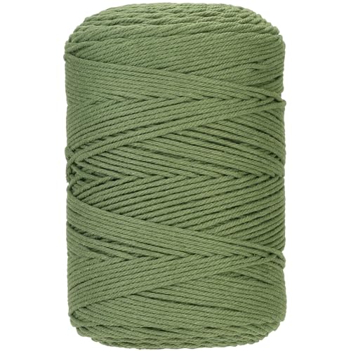 Macrame Cord 3mm x 546yards Natural Macrame Cotton Rope Colored Macrame Rope Soft Cotton Cord Macrame Supplies Craft Rope Macrame Yarn for Plant Hanger Wall Hanger Dreamcatcher (1638 Foot)