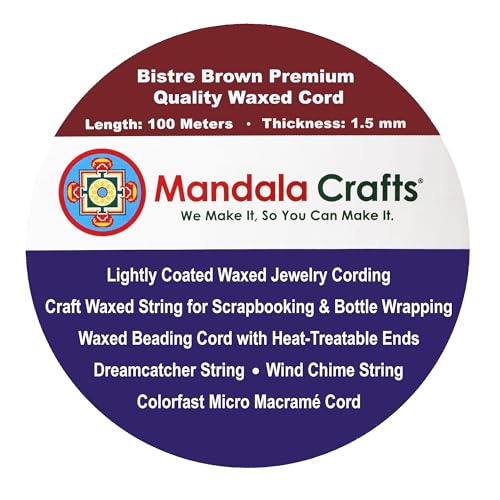1.5mm Bistre Brown Waxed Cord (327 Foot)