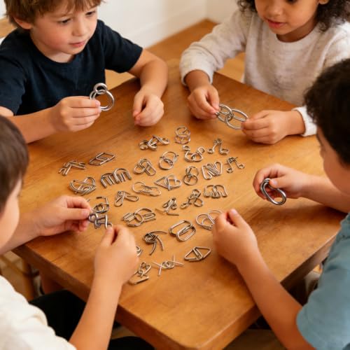 38 PCS Metal Brain Teaser Puzzles Set (38 Count)