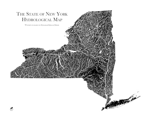 Hydrological River Map of New York