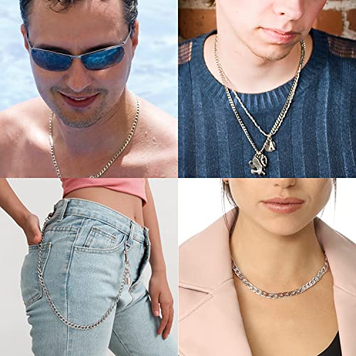 16ft Cuban Link Chain Roll 6mm Silver Stainless Steel Necklace Chains for Jewelry Making