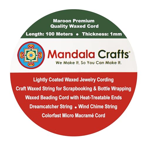 1mm Maroon Waxed Cord (327 Foot )