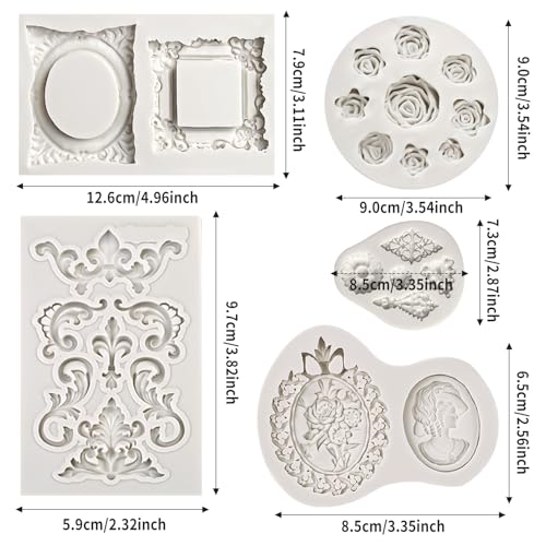Vintage Frame Fondant Silicone Molds