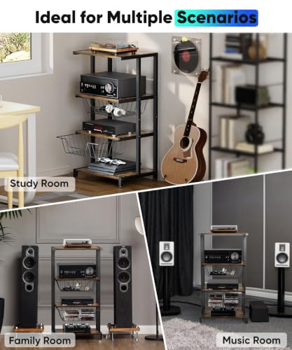 Media Stand with Two Detachable Baskets (4 Count)