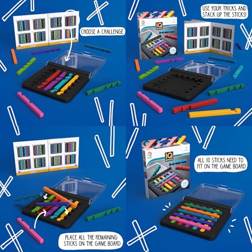 IQ Stixx Stacking Travel Game with 120 Challenges for Ages 7