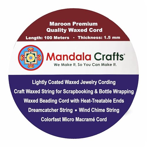 1.5mm Maroon Waxed Cord (327 Foot)