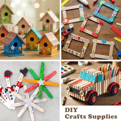300 Pcs 3.65″ Mini Popsicle Wooden Sticks (300 Count)