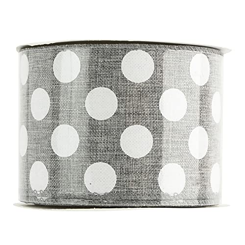 Polka Dots Burlap Ribbon (30 Foot)