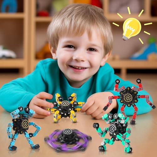 5 Pcs Transformable Fidget Spinners Toys for Kids and Adults (5 Count)