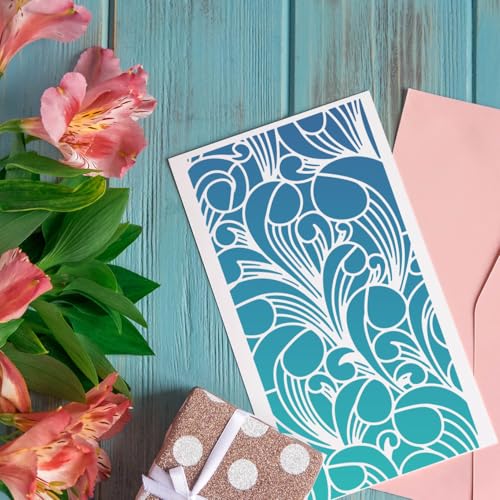 Stencils for Crafts Reusable Texture Stencils for Painting 8"x4" (18 Count)