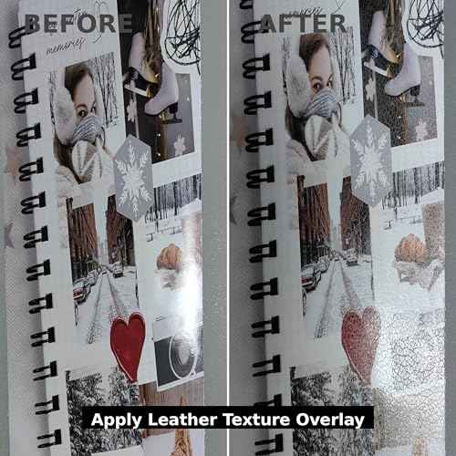 25 Sheets Leather Texture Clear Self Adhesive Stickers Cold Laminate Sheets (25 Count)