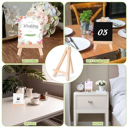 100 Pcs Mini Wood Display Easel Stands 5 Inch Small Wooden Canvas Easels A (100 Count)