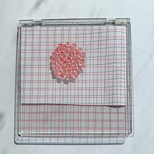 Acrylic Stamp Block with Grid 6.3”x6.3 Perfect Positioning Stamping Platform Clear Stamps Scrapbook Craft Stamping Tool for Card Making Scrapbooking Journaling and Other Paper Crafts