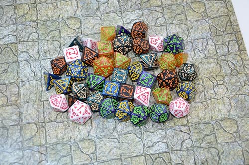 Double Colors Polyhedral Dice Sets with Pouches for D&D DND RPG MTG Dungeon and Dragons Table Board Roll Playing Games D4 D6 D8 D10 D% D12 D20