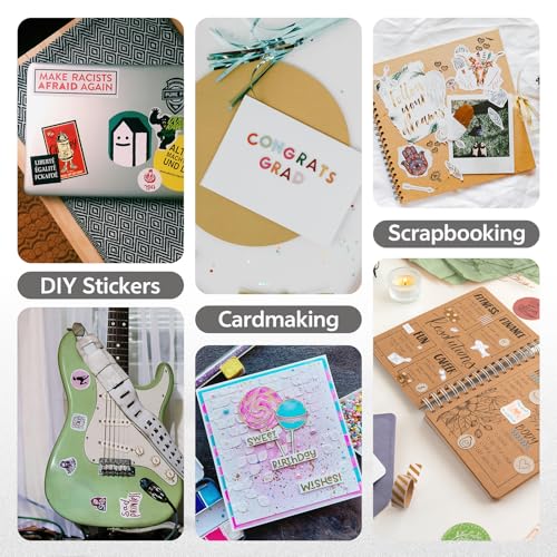 12x12 Inch Colored Sticker Paper Sheets Heavyweight Printable Sticky Back Cardstock 250GSM for DIY Stickers (40 Count)
