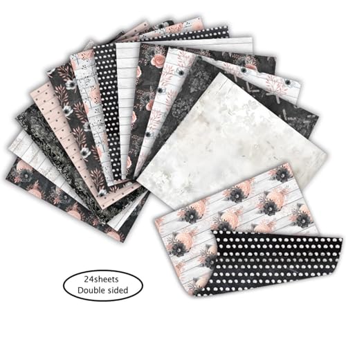 24 Sheets 6in Flowers Scrapbook Paper Pad (24 Count)