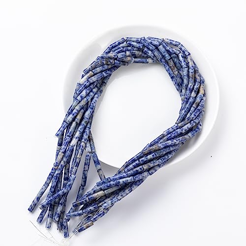 Natural Blue Sodalite Cylinder Tube Beads 4x13mm 38cm (28 Count)