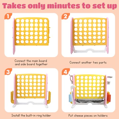 Giant 4 in a Row Connect Game with Mesh Fabric