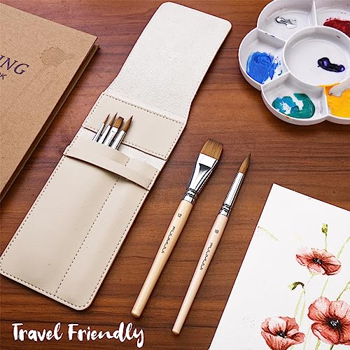 Sable Travel Watercolor Brushes (6 Count)