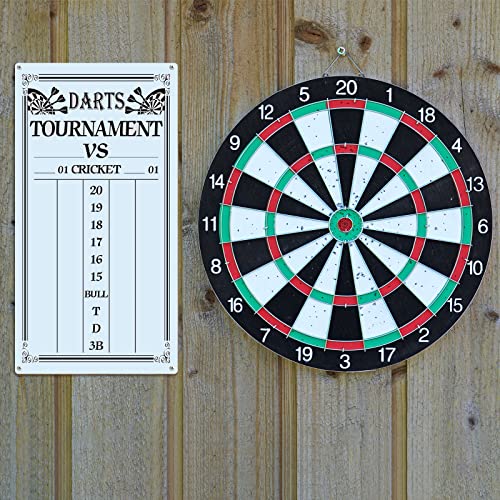 2 Pieces Dart Scoreboard Dry Erase Scoreboard Dart Score Keeper Dart Accessories with 4 Dry Erase Markers for Cricket and 01 Dart Games