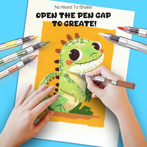 24 Automatic Ink Control Acrylic Paint Markers Dual Tip