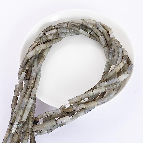 Natural Spectrolite Rectangle Tube Beads 4x13mm 38cm (28 Count)