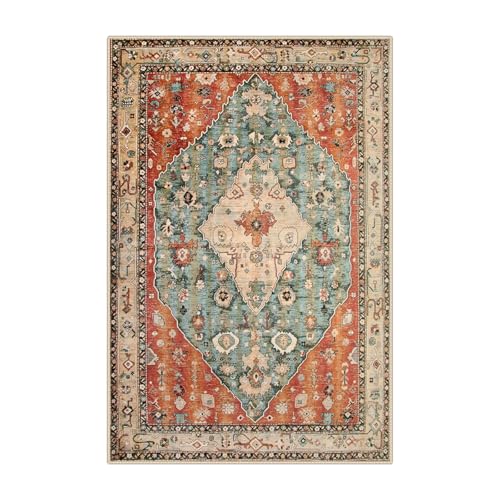 Felice Boho Tribal 2x3 Washable Small Rugs for Entryway Doormat Indoor Entrance (6 Sq Ft)
