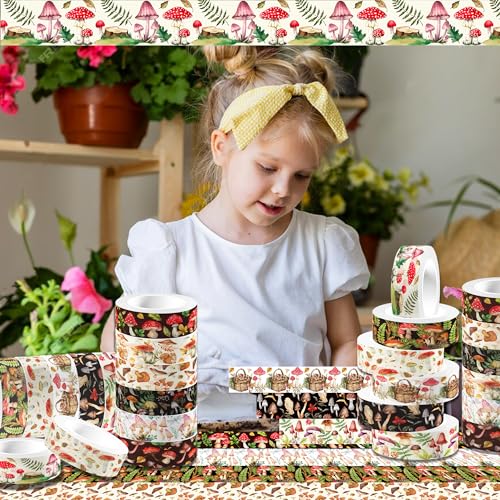 12 Rolls Mushroom Washi Tape Set (12 Count)