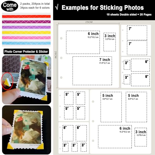 10 Sheets Double Sided Scrapbooking Refill Pages (10 Count)