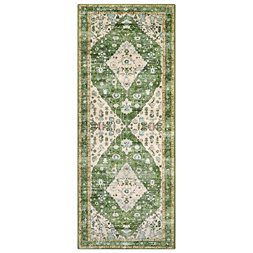 Felice Boho Runner Rugs 2x5 Green Kitchen Runner Rugs Non Skid Washable