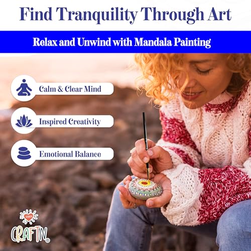 Complete Beginner's Mandala Painting 46 Piece Kit with Acrylic Paints
