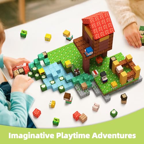 Large Size Magnetic Blocks Farm Toys for Toddlers (100 Count)
