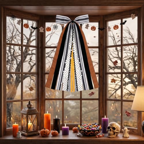 Large Halloween Ribbon Bow for Wreath