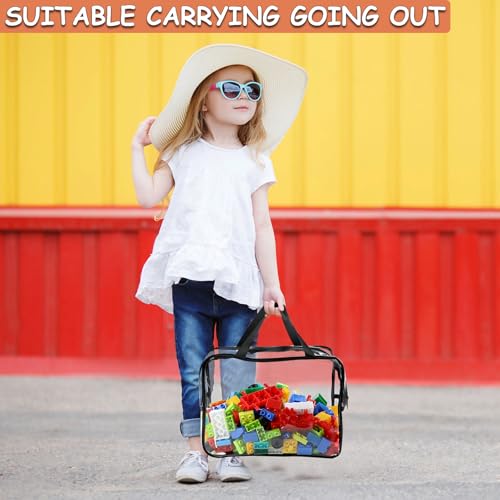 6 Large Toy Storage Bags with Labels Reusable Clear Toy Organizer 3L & 3XL (6 Count)