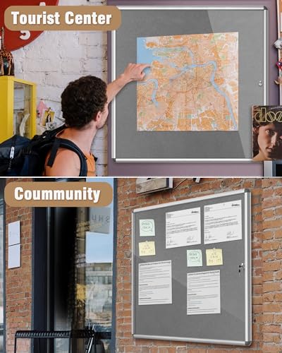 38"x38" Enclosed Bulletin Board