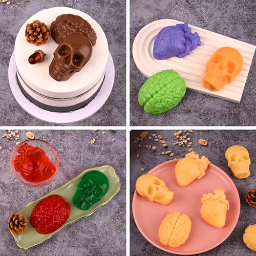 Skull Brain and Heart Silicone Mold