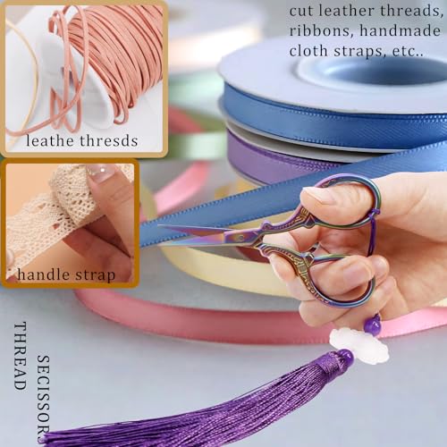 Sewing Embroidery Scissors with Cover Tassel Sharp Stainless Steel Tip Scissor Dressmaker Shears Crane Sewing Scissors for Thread Cross
