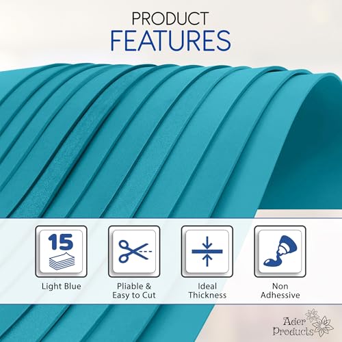 Light Blue EVA Foam Sheets for Crafts