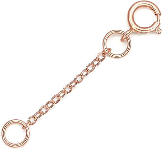 ZHOU LIU FU 18K/750 Real Rose Gold Extender for Necklace Bracelet Anklet Extenders for Jewelry Gold Extension for Women Men Durable Adjustable Chain Accessories 0.98Inch/2.5cm C218900