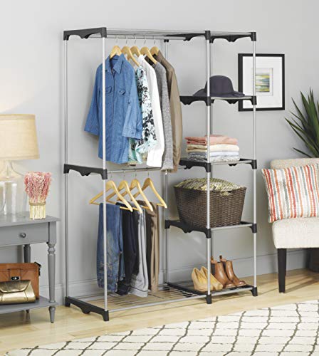 Double Rod Freestanding Closet Organizer