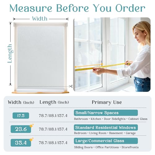 Frosted Window Privacy Film with Tools